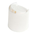 20/410 White Polypropylene Ribbed Disc-Top Cap with 0.270" Orifice