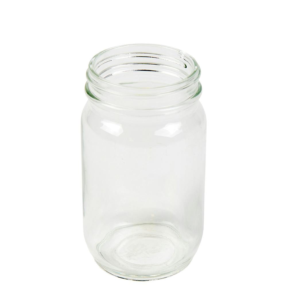 8 oz. Glass Round Canning Jar with 58/400 Neck - Case of 24 (Cap Sold Separately)