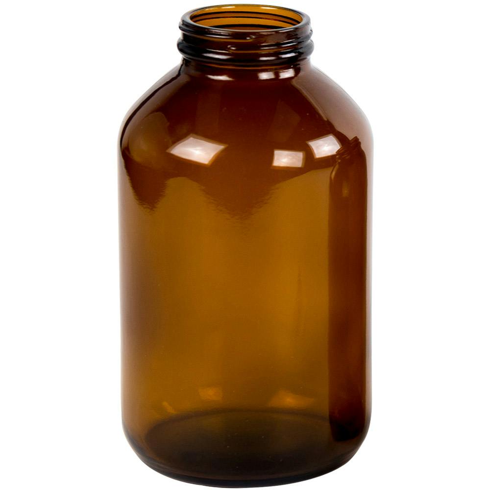 950mL Glass Wide Mouth Amber Packer Bottle with 53/400 Neck (Cap Sold Separately)