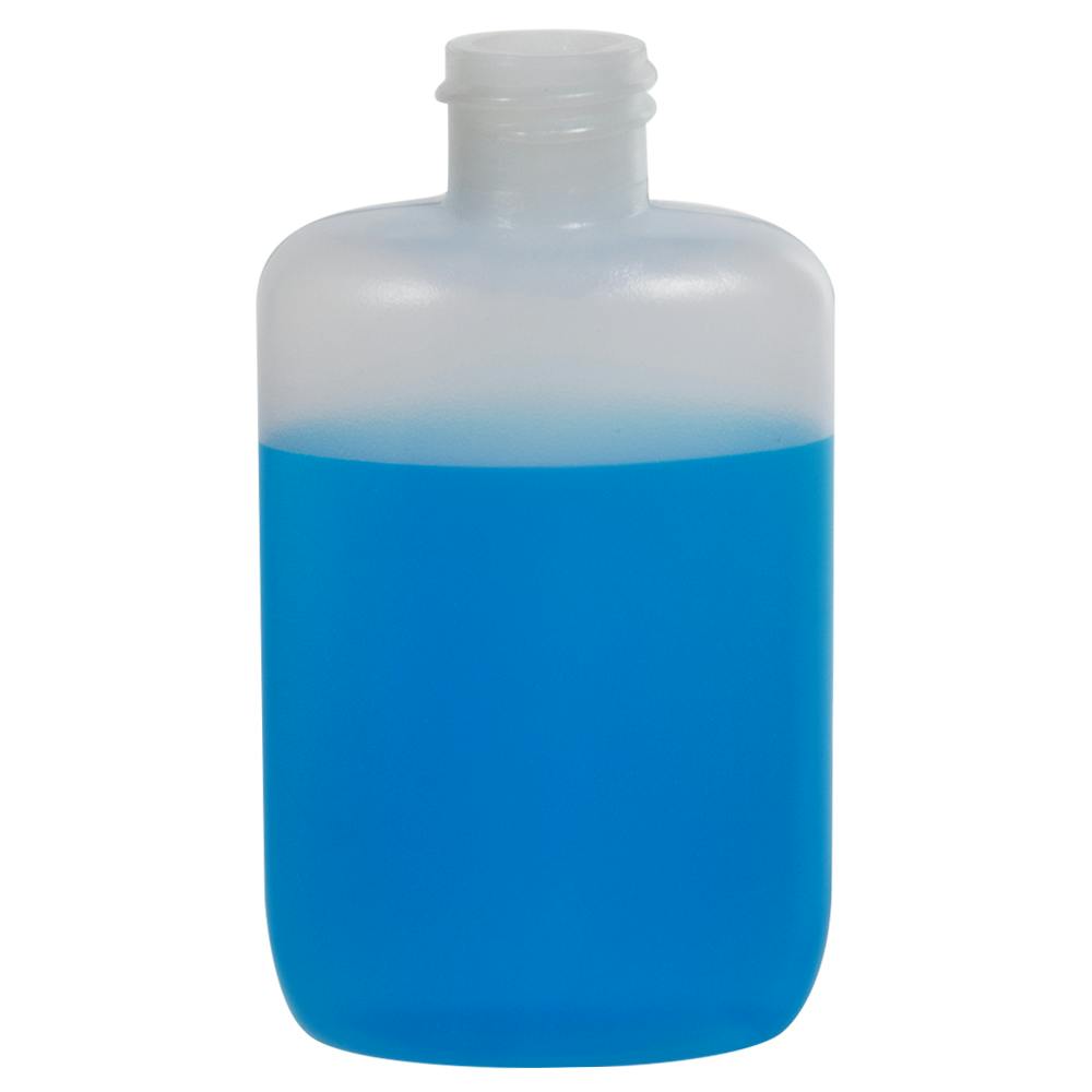 2 oz. Natural HDPE Oval Bottle with 20/410 Neck (Cap Sold Separately)