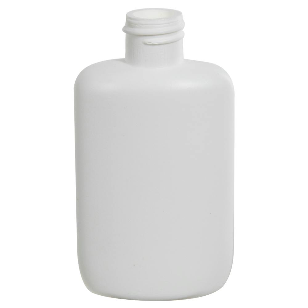 2 oz. White HDPE Oval Bottle with 20/410 Neck (Cap Sold Separately)