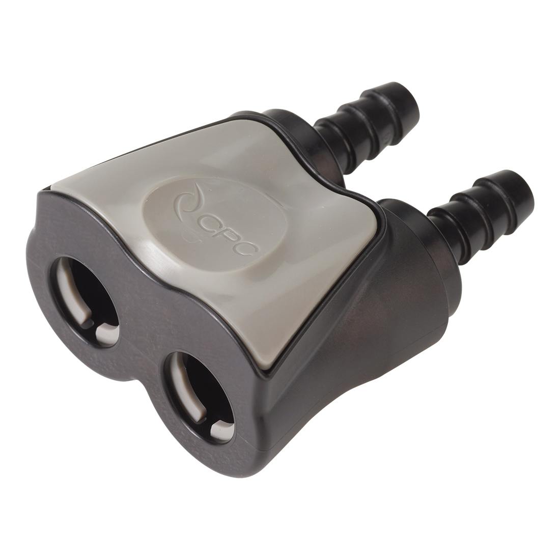 1/4" Black DTLD Series Valved Hose Barb In-line Coupling Body (Insert Sold Separately)