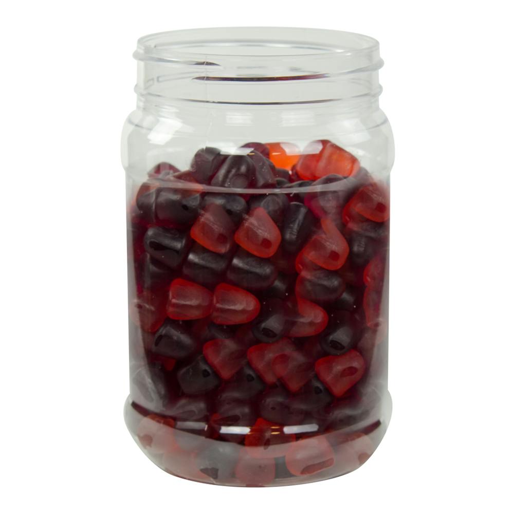 32 oz. Clear PET Round Jar with Label Panel & 89/400 Neck (Cap Sold Separately)
