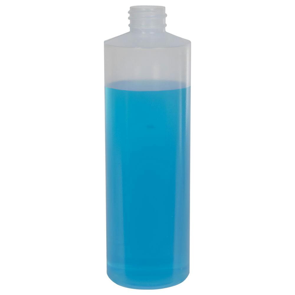 8 oz. Natural LDPE Cylindrical Bottle with 24/410 Neck (Cap Sold Separately)