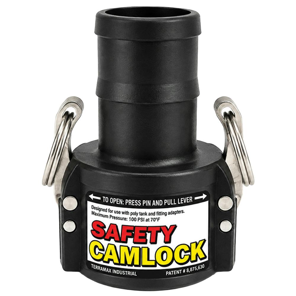 3/4" Female Coupler x 3/4" Hose Barb Safety Camlock Fitting