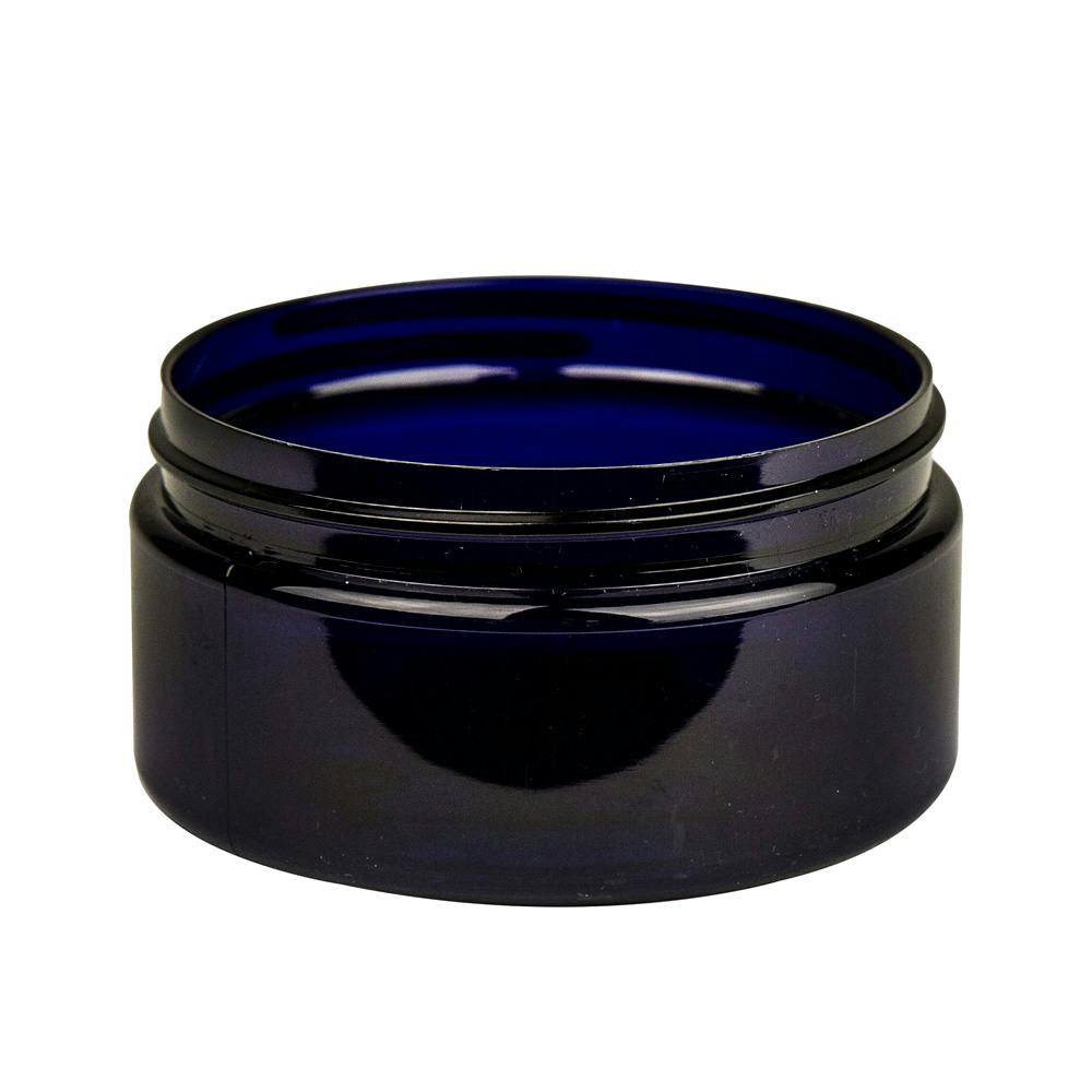 8 oz. Cobalt Blue PET Straight-Sided Round Jar with 89/400 Neck (Cap Sold Separately)