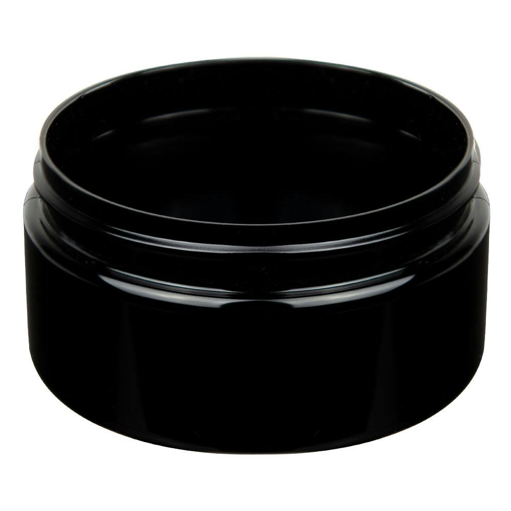 8 oz. Black PET Straight-Sided Round Jar with 89/400 Neck (Cap Sold Separately)
