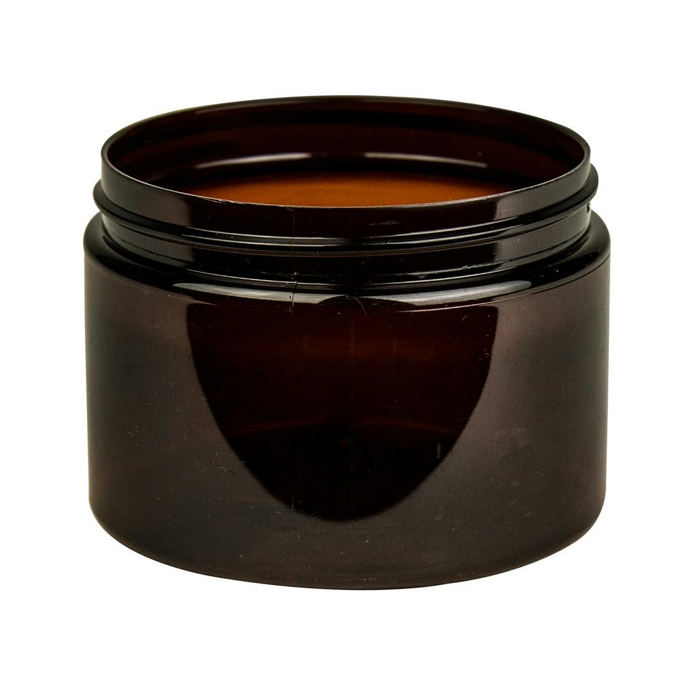 12 oz. Amber PET Straight-Sided Round Jar with 89/400 Neck (Cap Sold Separately)