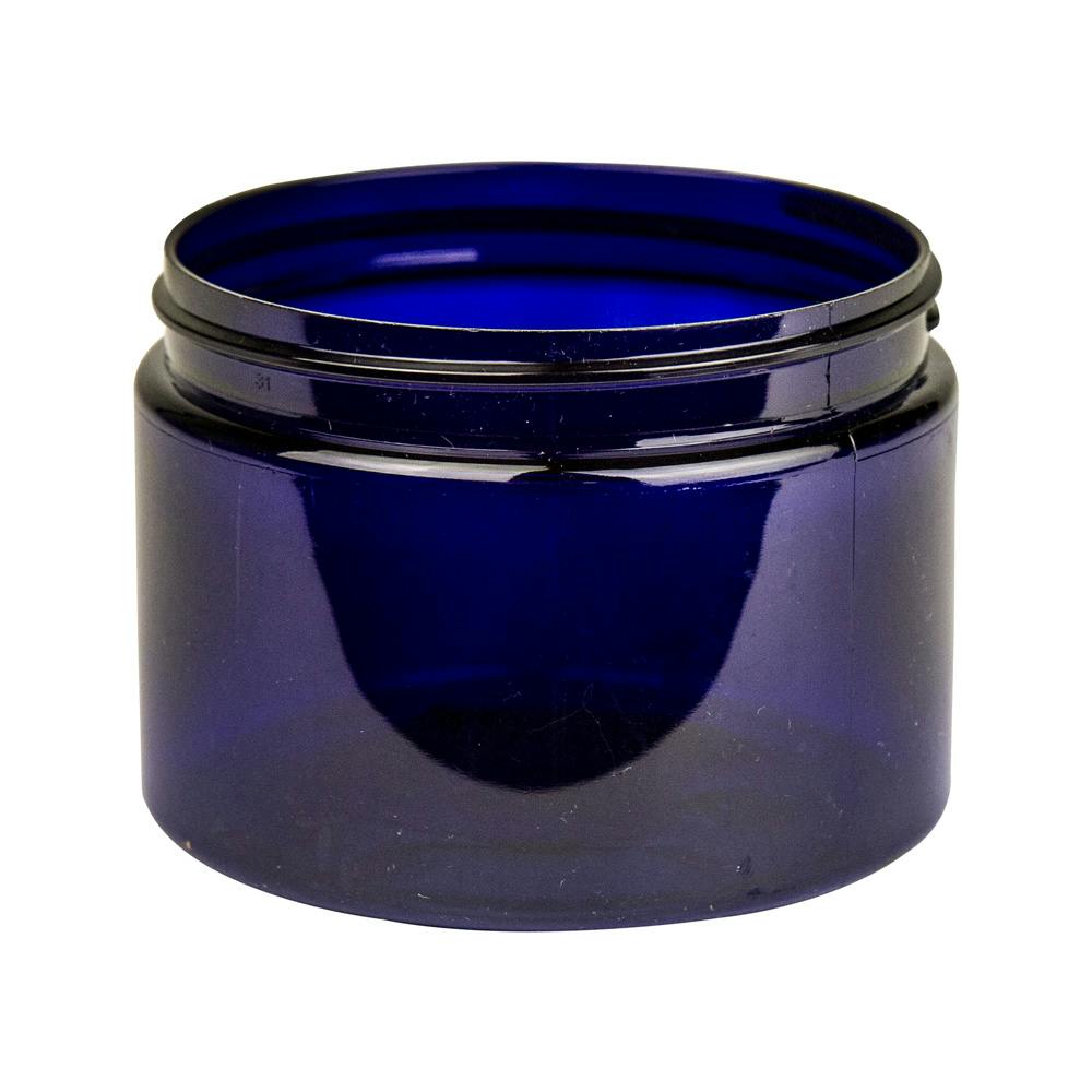 12 oz. Cobalt Blue PET Straight-Sided Round Jar with 89/400 Neck (Cap Sold Separately)