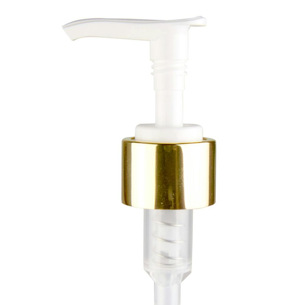 24/410 Gold/White Smooth Lotion Pump with 6-1/16" Dip Tube