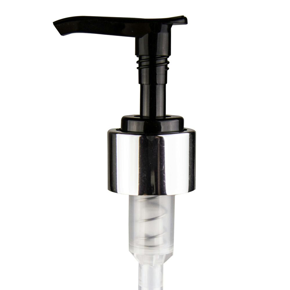 24/410 Silver/Black Smooth Lotion Pump with 8-3/4" Dip Tube