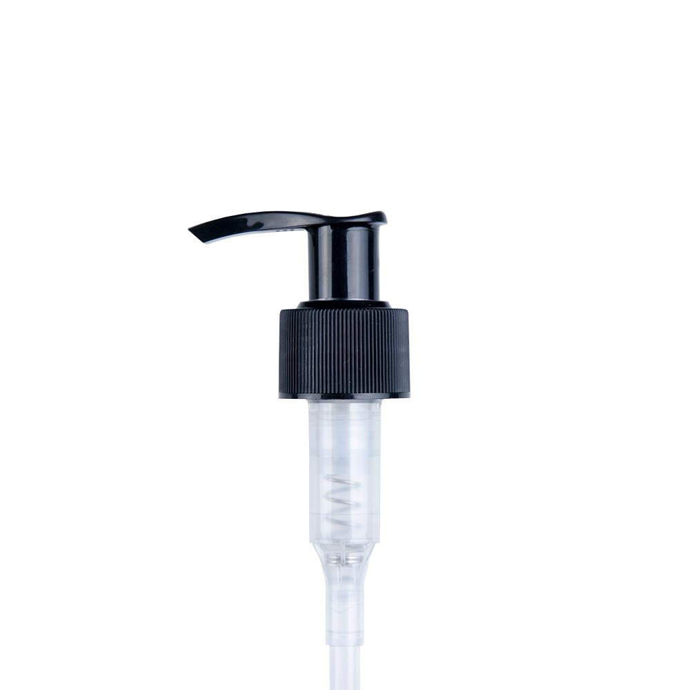 24/410 Black Ribbed Lock-up Lotion Pump with 6-1/16" Dip Tube