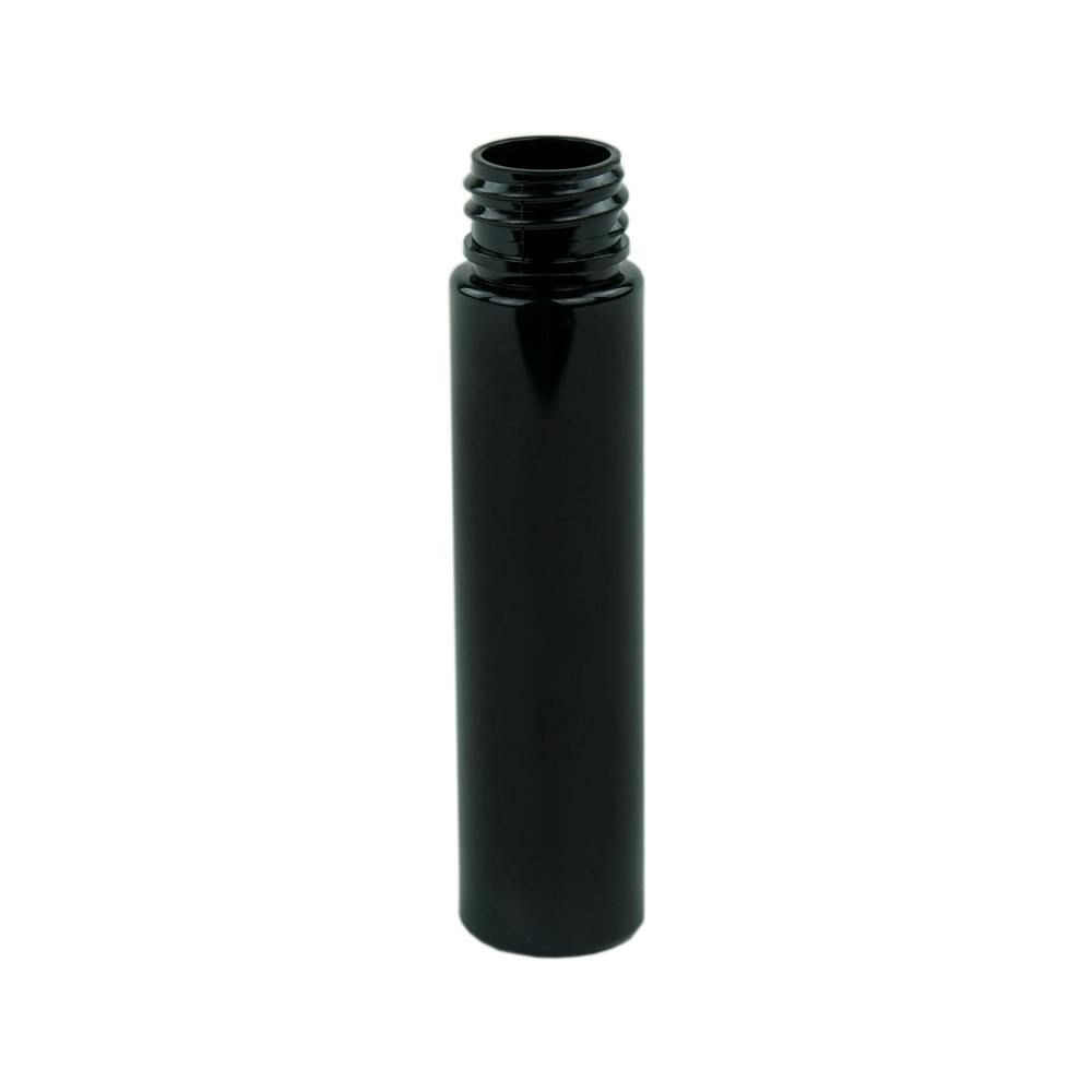 1 oz. Black Slim PET Cylindrical Bottle with 20/410 Neck (Cap Sold Separately)
