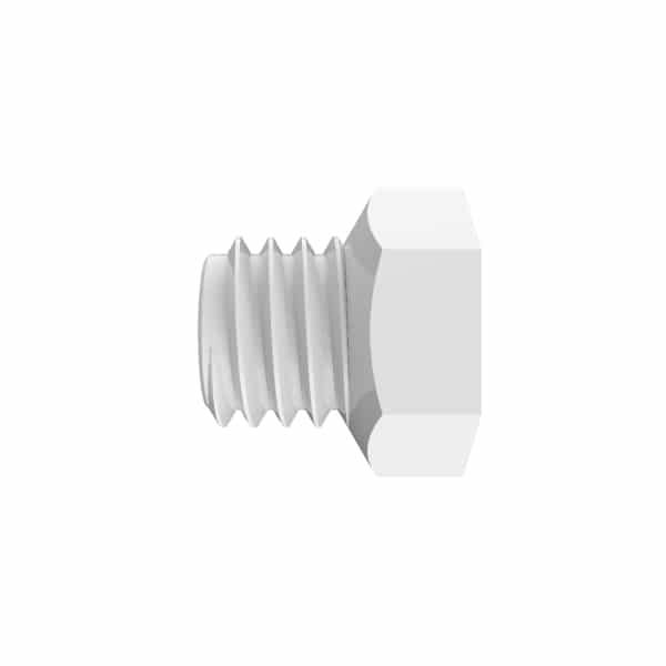 10-32 UNF Natural Kynar® PVDF Threaded Plug