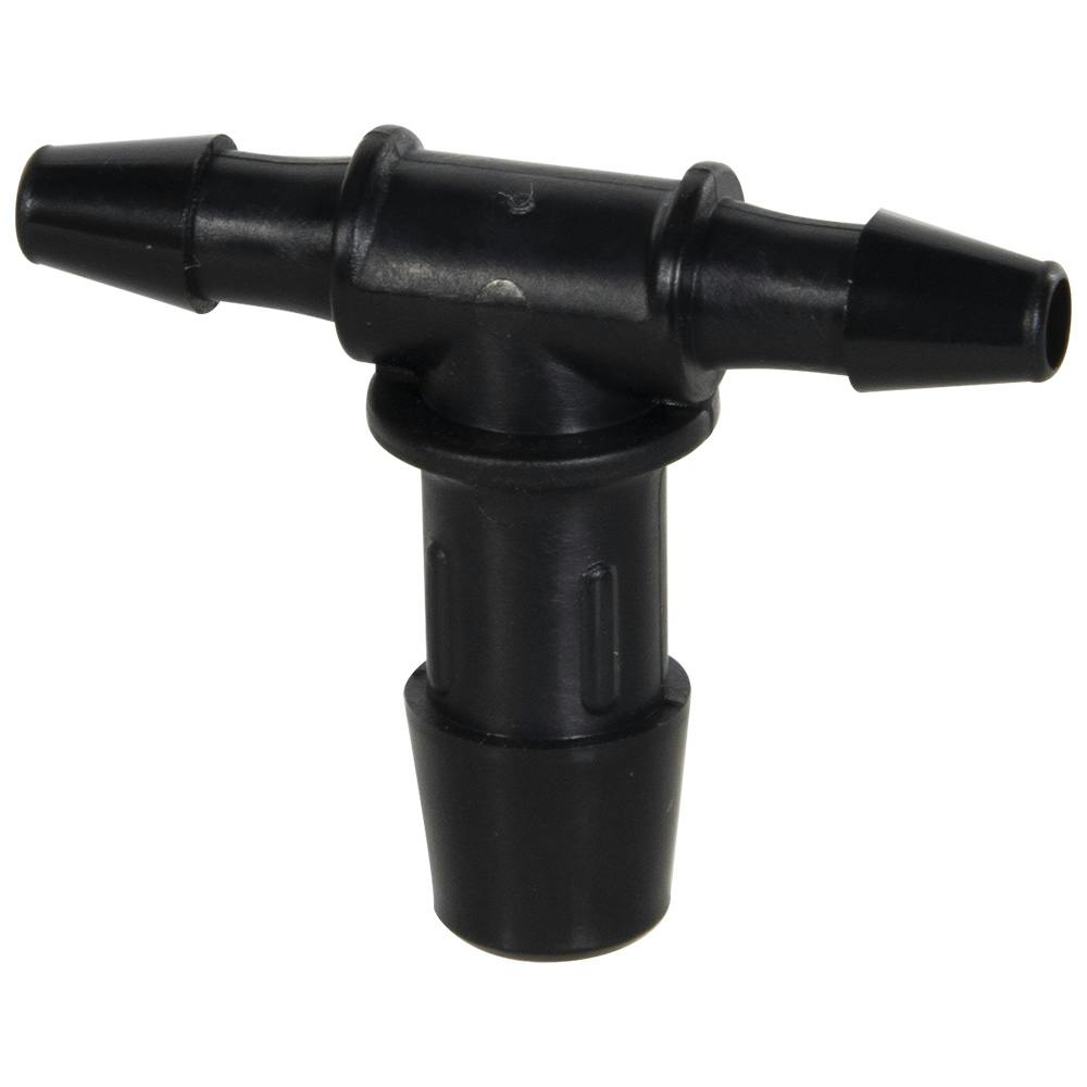 1/8" x 1/8" x 1/4" Tube ID Black Nylon Reducing Tee