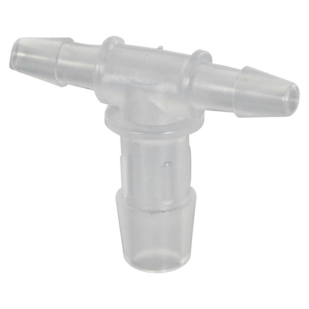 1/8" x 1/8" x 1/4" Tube ID Natural Polypropylene Reducing Tee