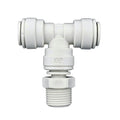 3/8" Tube OD x 3/8" Tube OD x 3/8" MNPT Swivel Branch White Polypropylene Tee