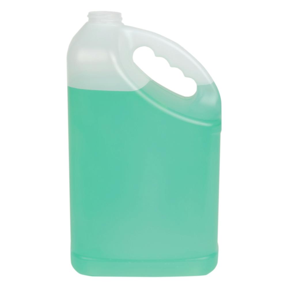 128 oz. Natural HDPE Slant Handle Jug with 38/400 Neck (Cap Sold Separately)