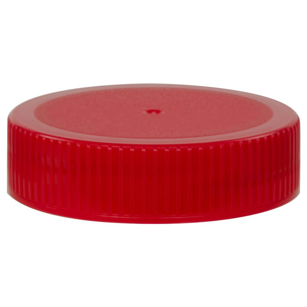 63/400 Red Polyethylene Unlined Ribbed Cap