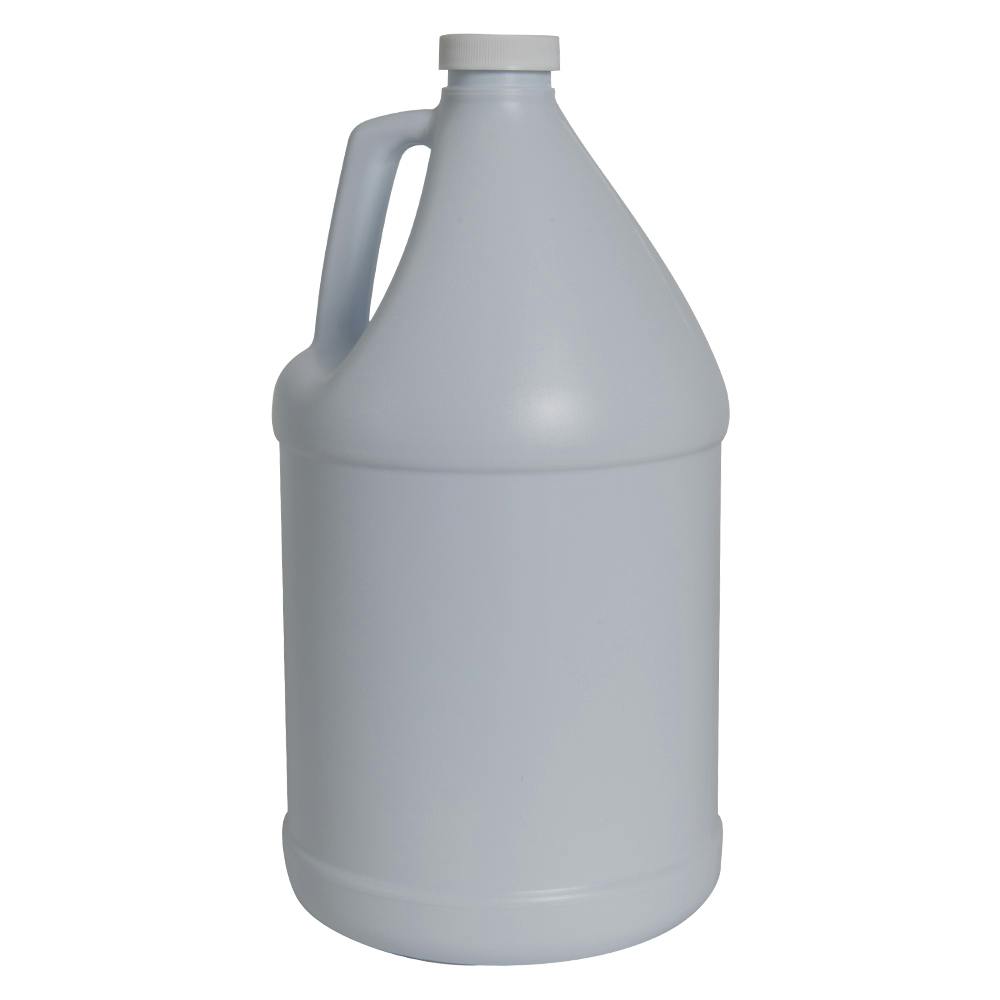1 Gallon White with Blue Tint HDPE Round Jug with 38/400 White Ribbed Cap with F217 Liner