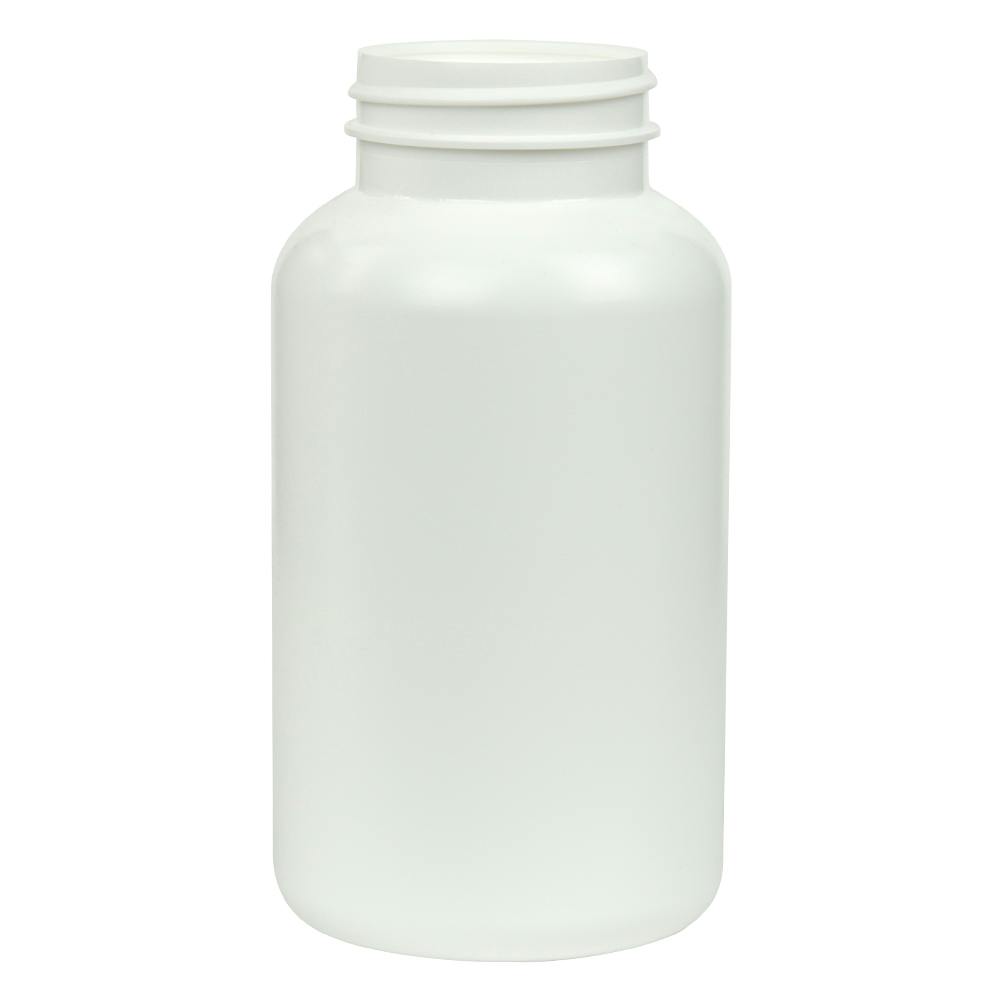 10.1 oz. (300cc) White HDPE Wide Mouth Packer Bottle with 45/400 Neck (Cap & Band Sold Separately)