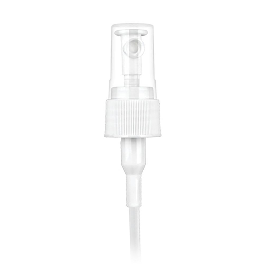 24/410 White Ribbed Finger Sprayer - 7-5/8" Dip Tube & 0.7mL Output