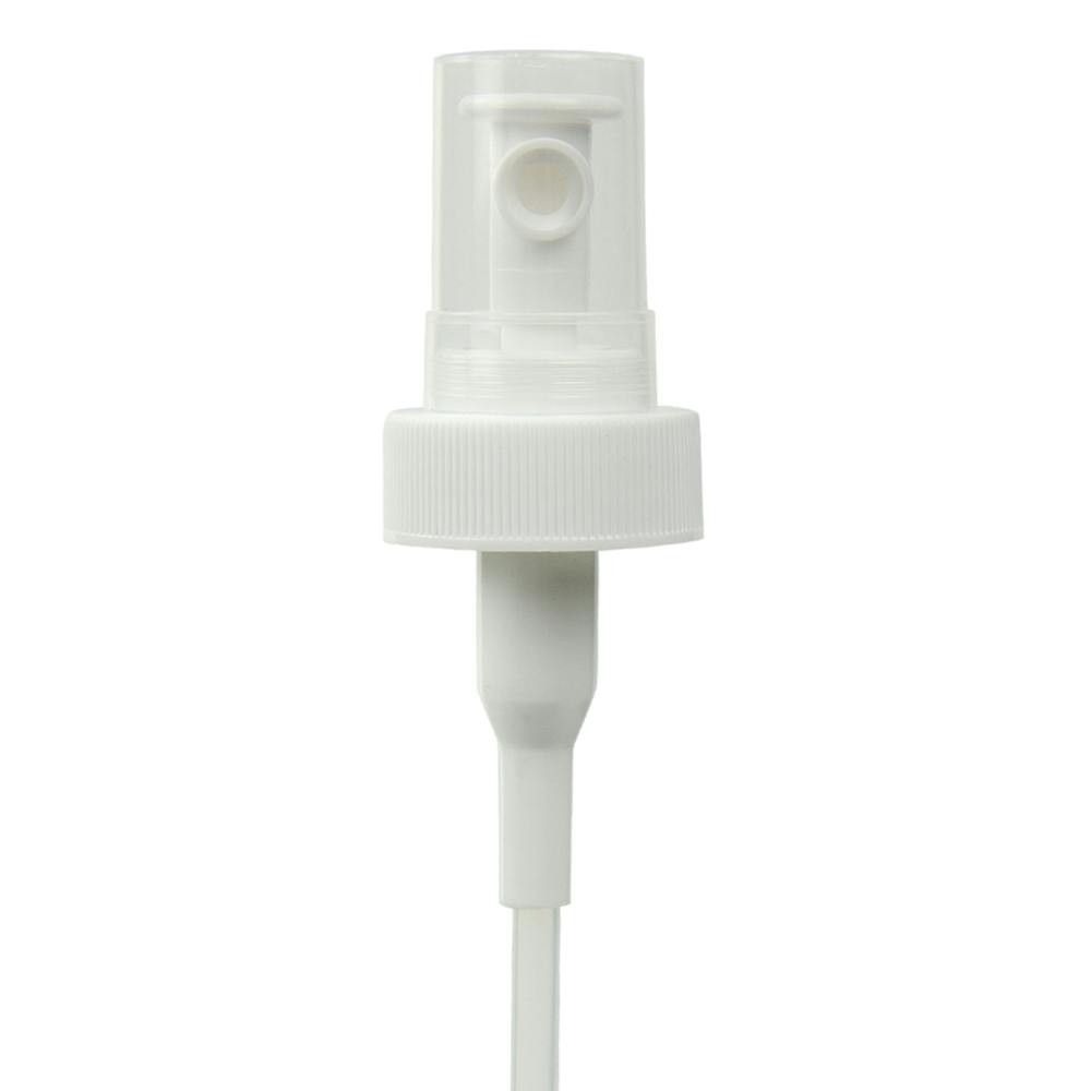 28/400 White Ribbed Finger Sprayer - 7-5/8" Dip Tube & 0.7mL Output