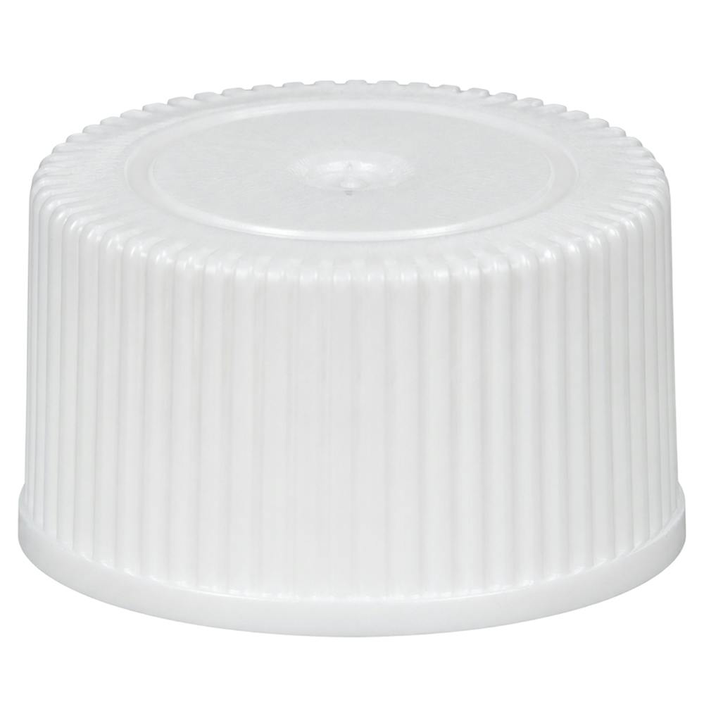 18/400 White Polypropylene Unlined Ribbed Cap