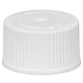 18/410 White Polypropylene Unlined Ribbed Cap