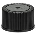 18/410 Black Polypropylene Unlined Ribbed Cap