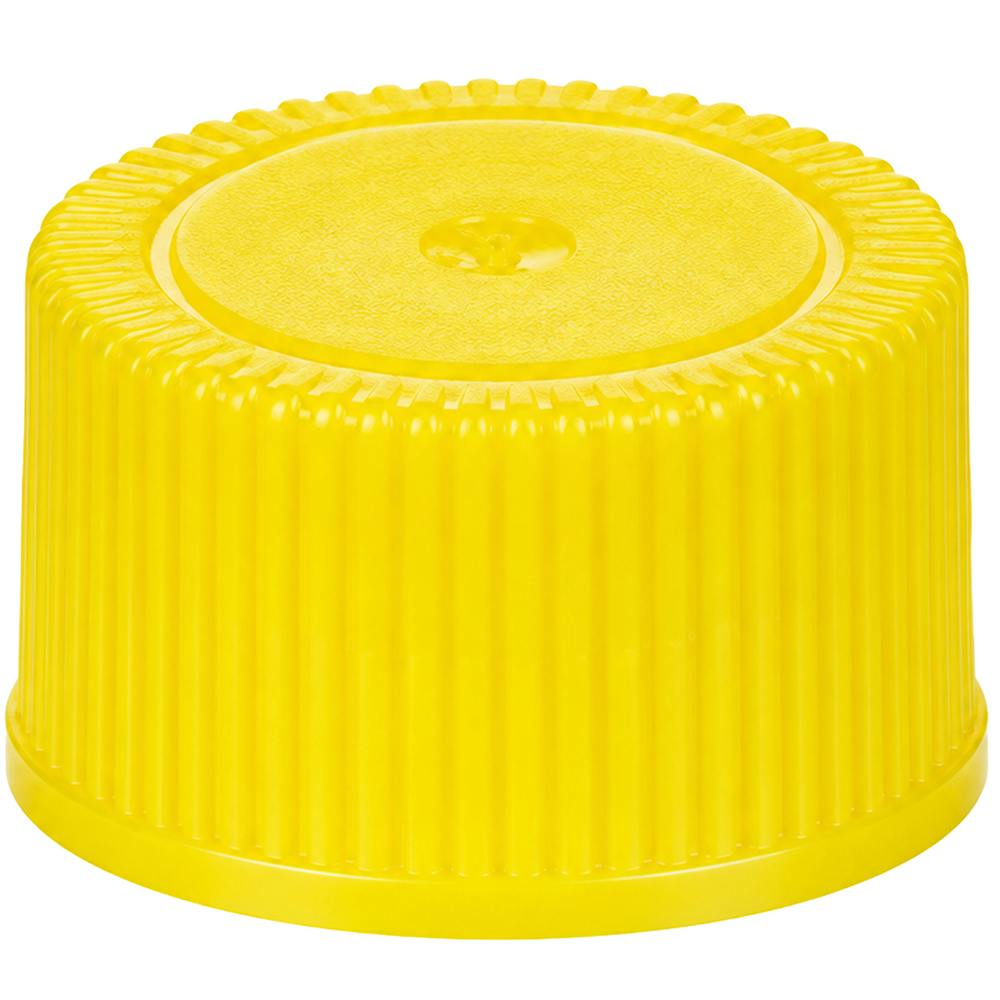 18/400 Yellow Polypropylene Unlined Ribbed Cap