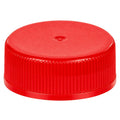 28/400 Red Polypropylene Unlined Ribbed Cap