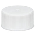 24/414 White Polypropylene Unlined Ribbed Cap