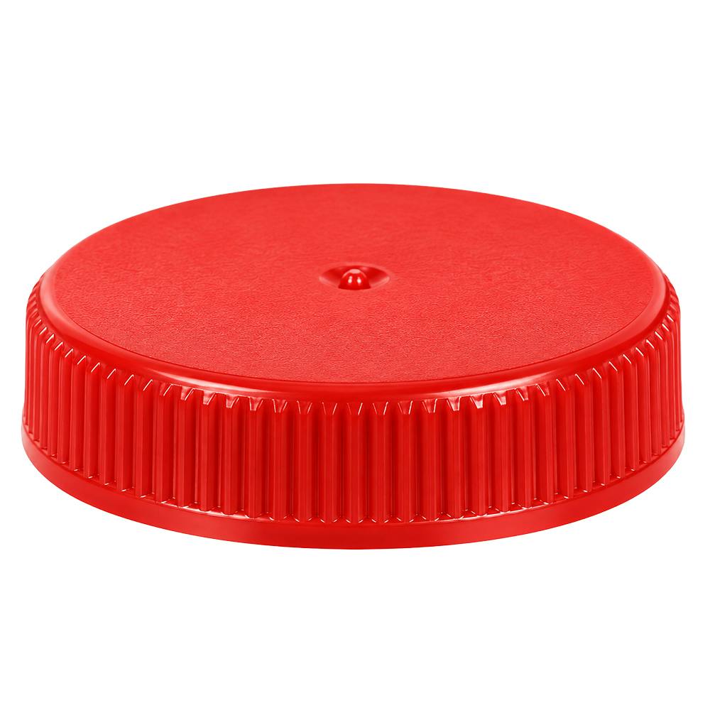 38/400 Red Polypropylene Unlined Ribbed Cap