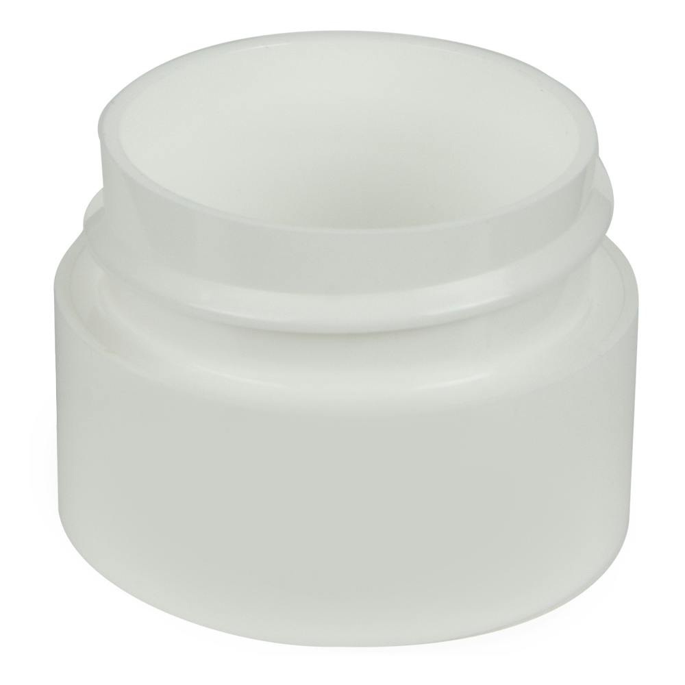 1 oz. White Polypropylene Straight-Sided Double-Walled Round Jar with 53/400 Neck (Cap Sold Separately)