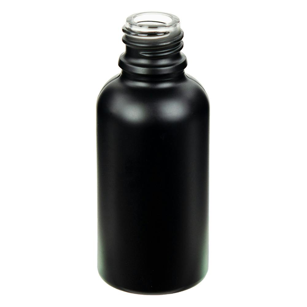 30mL Matte Black E-Liquid Boston Round Glass Bottle with 18/415 Neck (Cap Sold Separately)