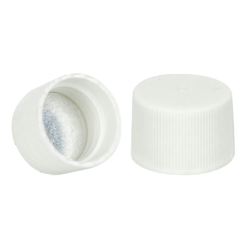 24/410 White Cap with Foil Induction Seal for PET & PVC Containers