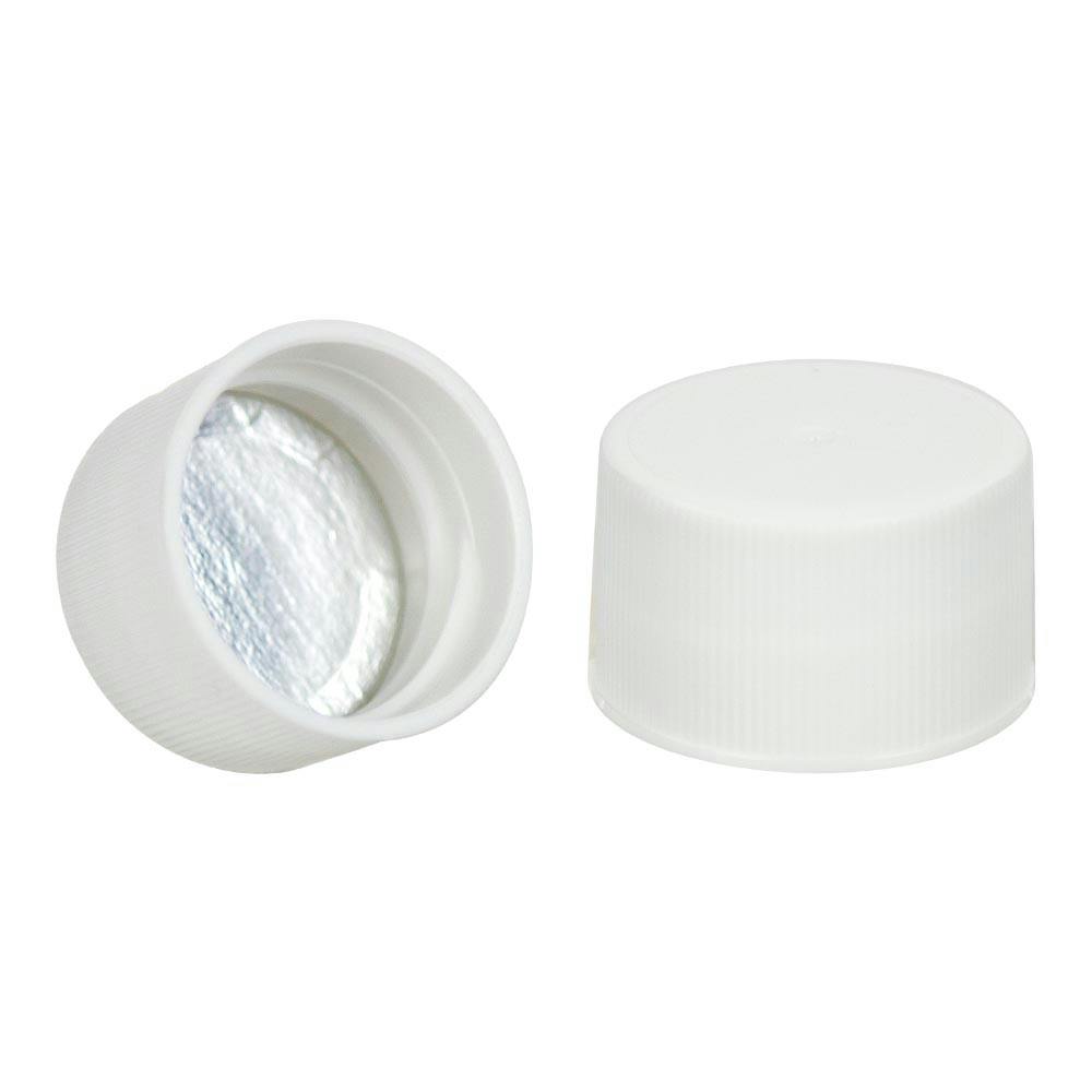 28/410 White Cap with Foil Induction Seal for PET & PVC Containers