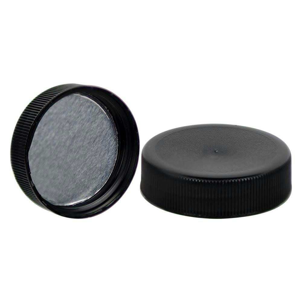38/400 Black Cap with Foil Induction Seal for PET & PVC Containers