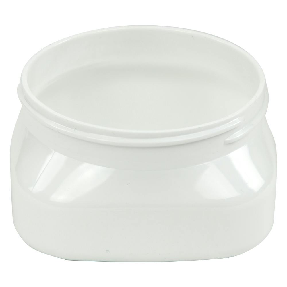 4 oz. White PET Firenze Square Jar with 70/400 Neck (Cap Sold Separately)