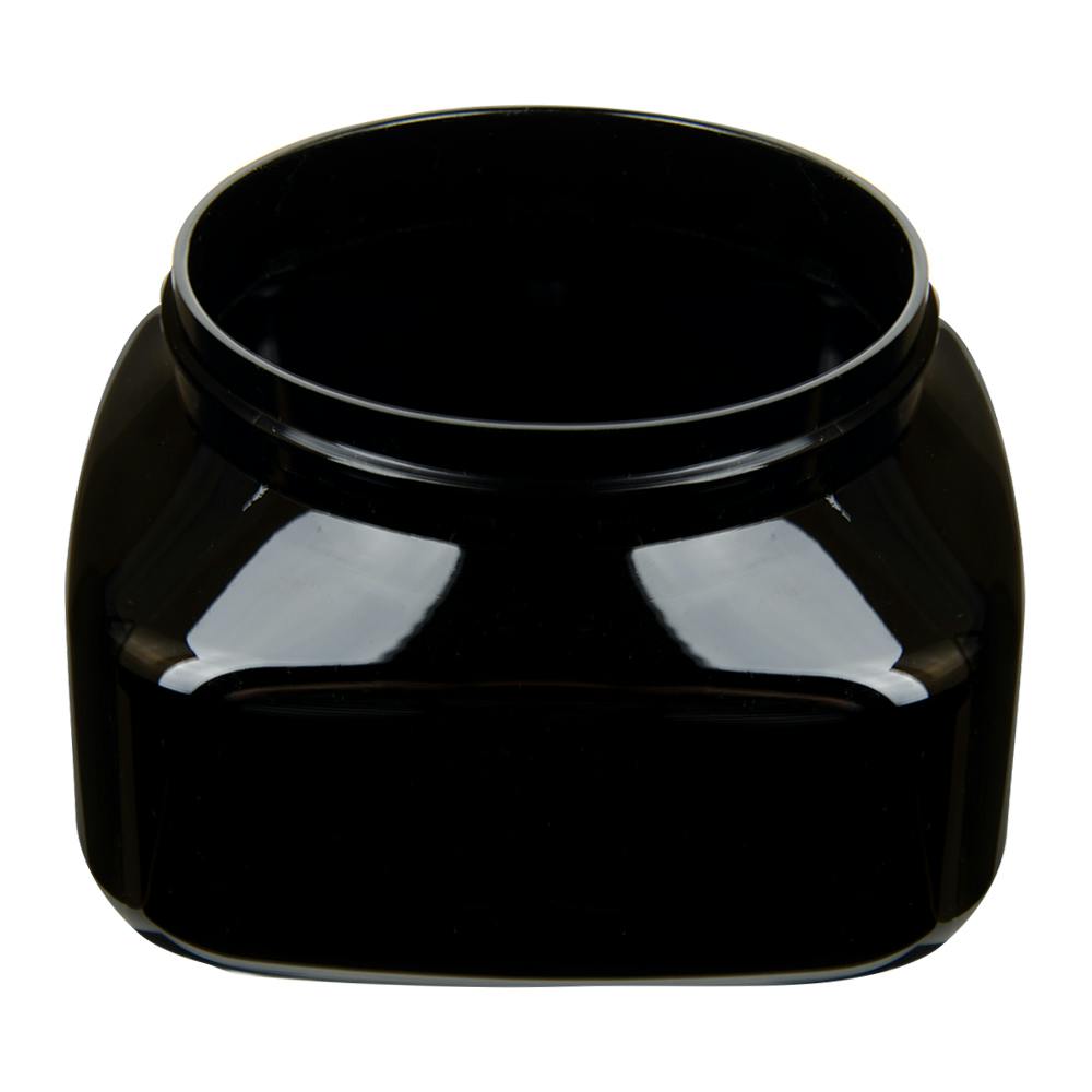 8 oz. Black PET Firenze Square Jar with 70/400 Neck (Cap Sold Separately)