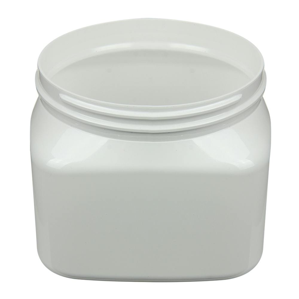 16 oz. White PET Firenze Square Jar with 89/400 Neck (Cap Sold Separately)