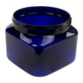 16 oz. Cobalt Blue PET Firenze Square Jar with 89/400 Neck (Cap Sold Separately)