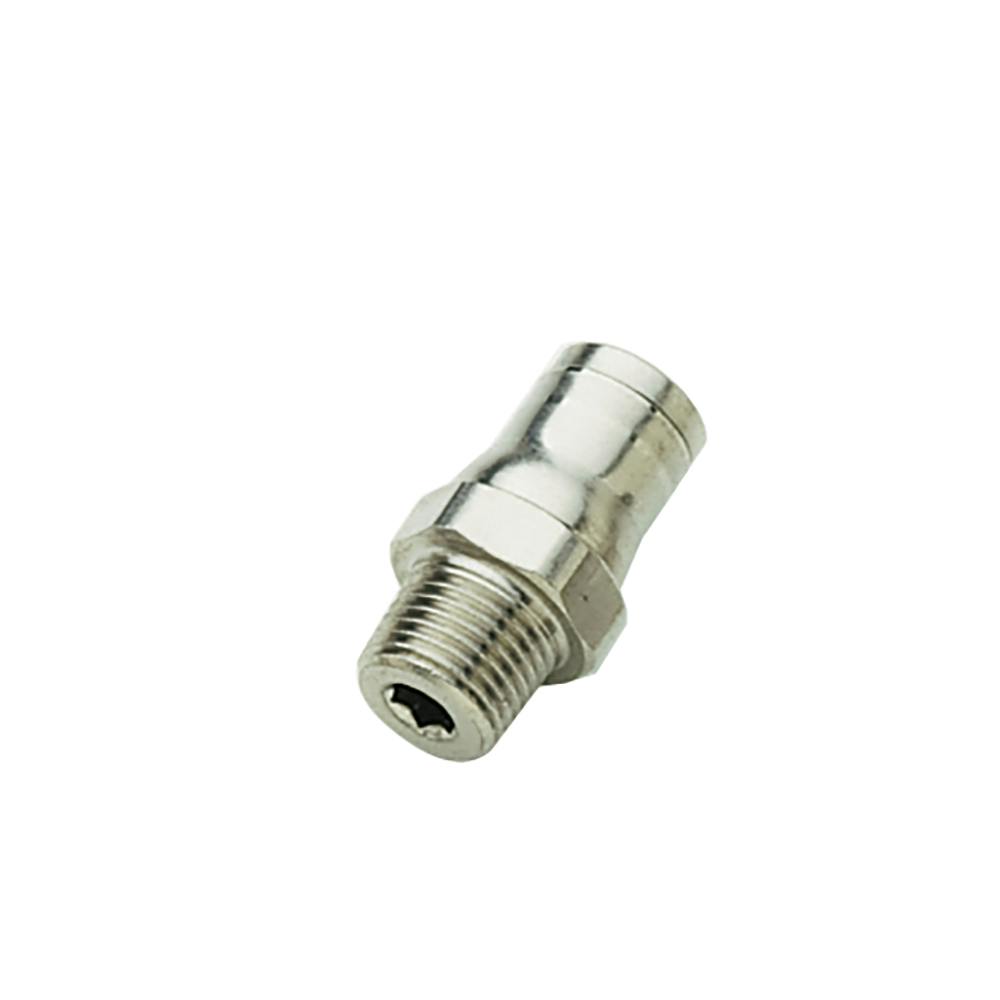 3/8" Tube x 1/4" NPT Nickel-Plated Brass Male Connector