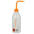 500mL Ethanol Labeled Sloping Shoulder Wash Bottle with Orange Dispensing Nozzle