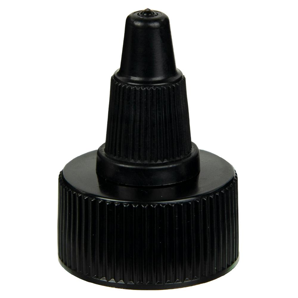 24/400 Black Twist Open/Close Dispensing Cap with 0.115" Orifice