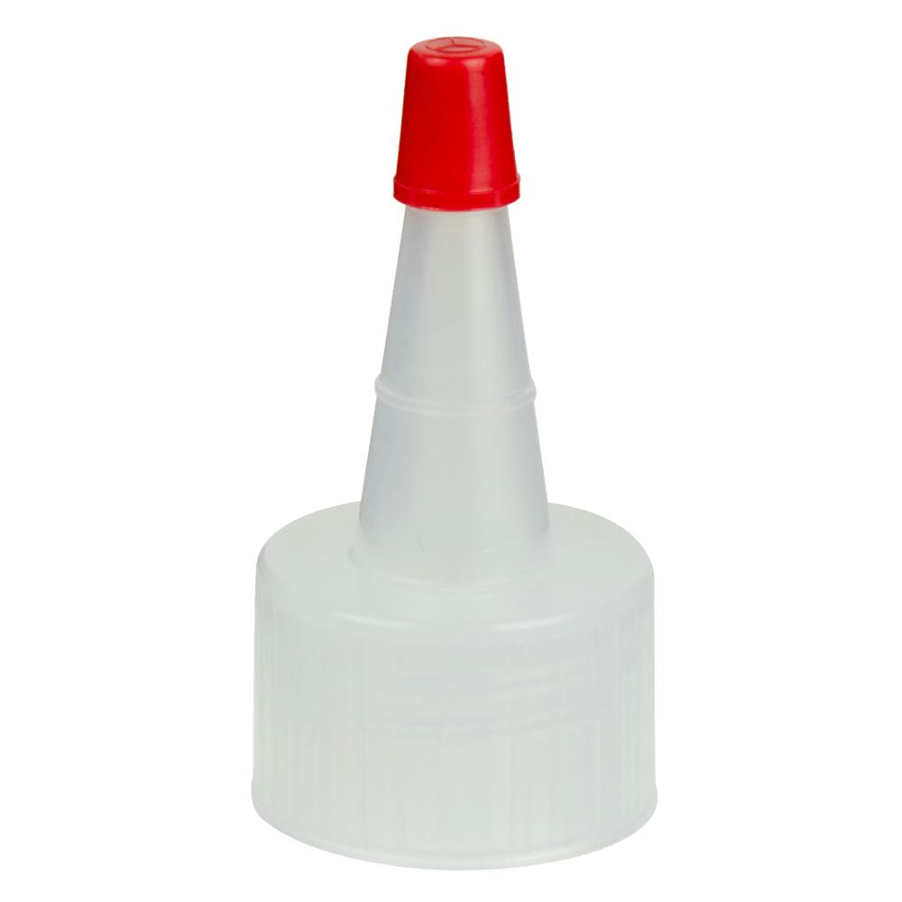 24/410 Natural Yorker Spout Dispensing Cap with Regular Red Tip