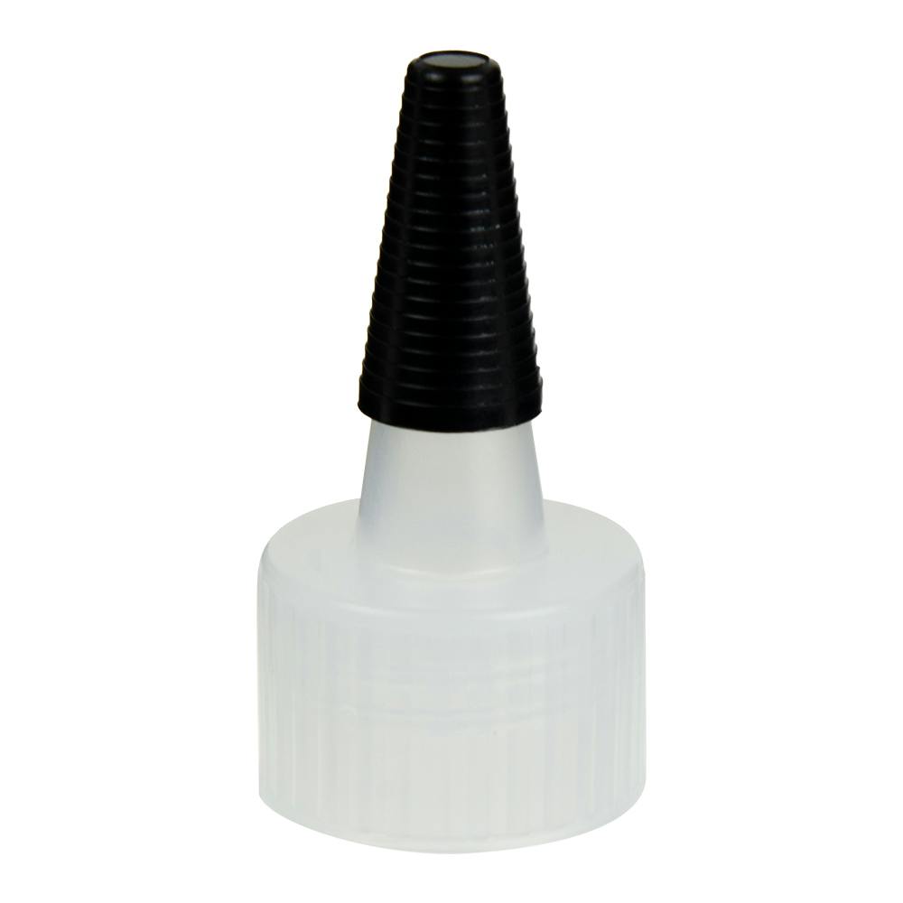 24/410 Natural Yorker Spout Dispensing Cap with Long Black Tip