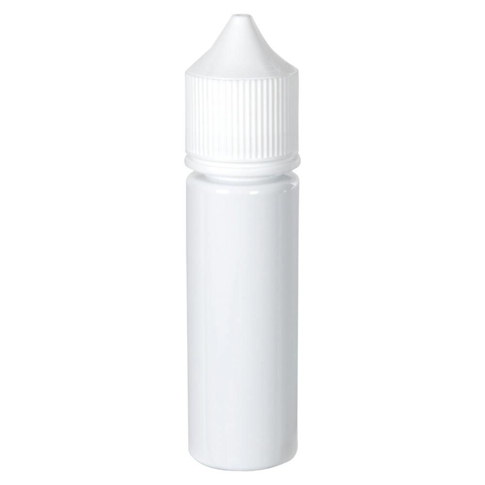 50mL Opaque White PET Unicorn Bottle with White Polypropylene Child-Resistant Cap (CRC) & Tamper-Evident (TE) Cap