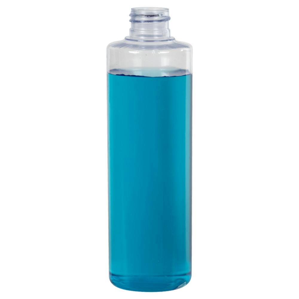 8 oz. Clear PVC Cylindrical Bottle with 24/410 Neck (Cap Sold Separately)